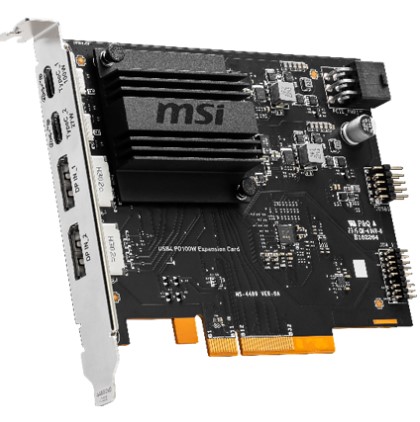کارت توسعه USB 4 با توان 100 وات