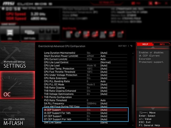 غیرفعال کردن CEP در مادربردهای MSI برای کاهش دمای پردازنده‌های اینتل