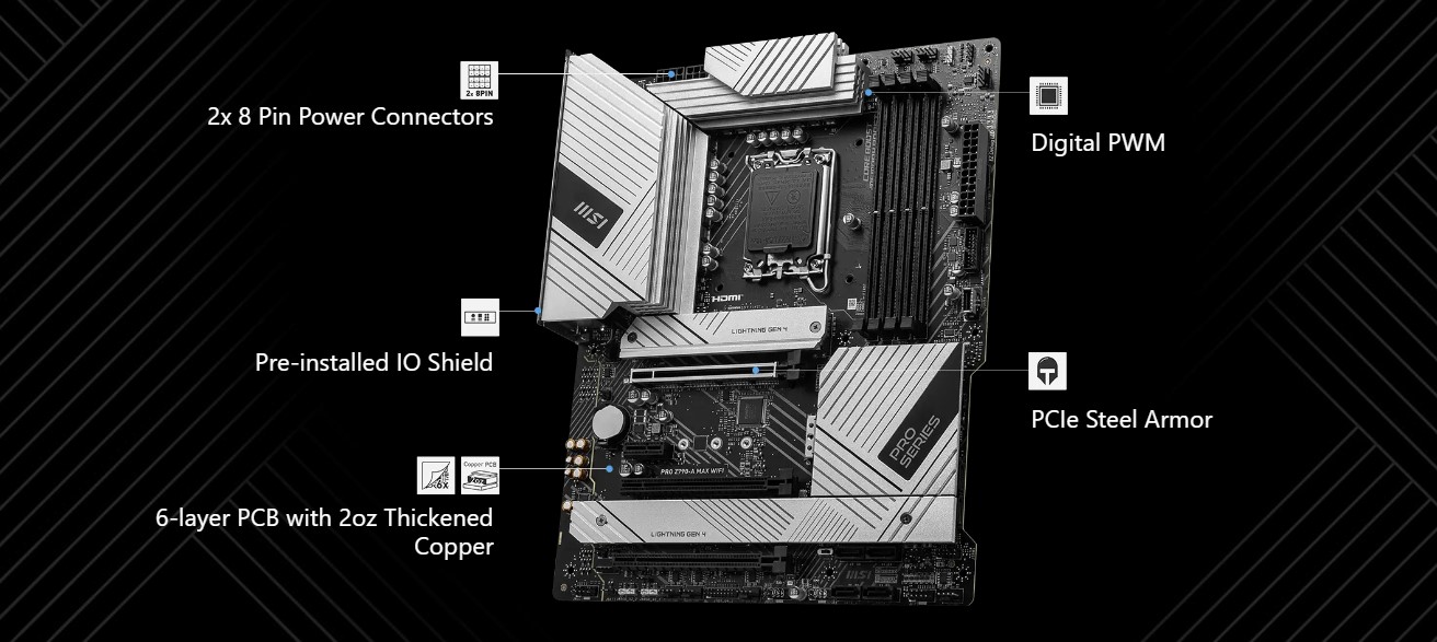 مشخصات مادربرد PRO Z790-A MAX WIFI